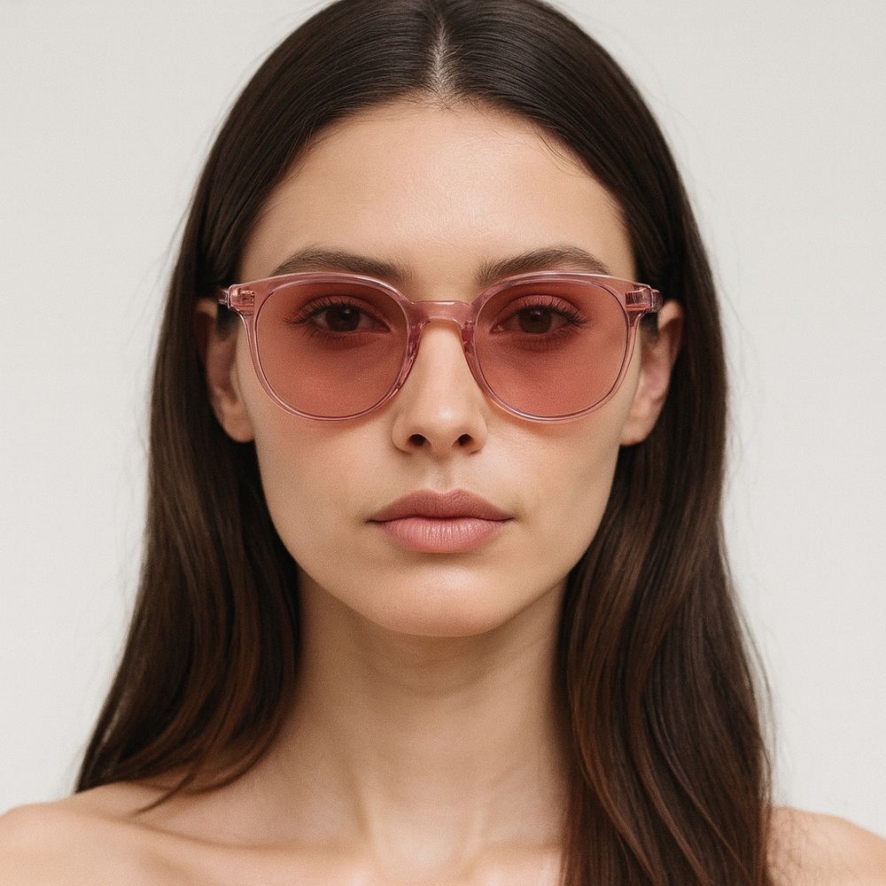 MONCLER ROSE PINK ROUND TRANSPARENT UNISEX SUNGLASSES ML 0232-K